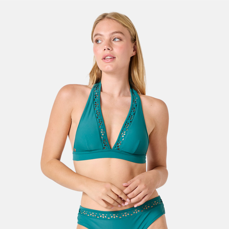 Haut de maillot de bain triangle vert Mirage