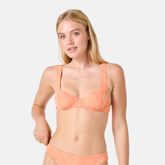 Haut de maillot de bain balconnet orange Néréide
