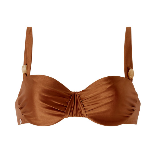 Haut de maillot de bain bandeau marron Songe
