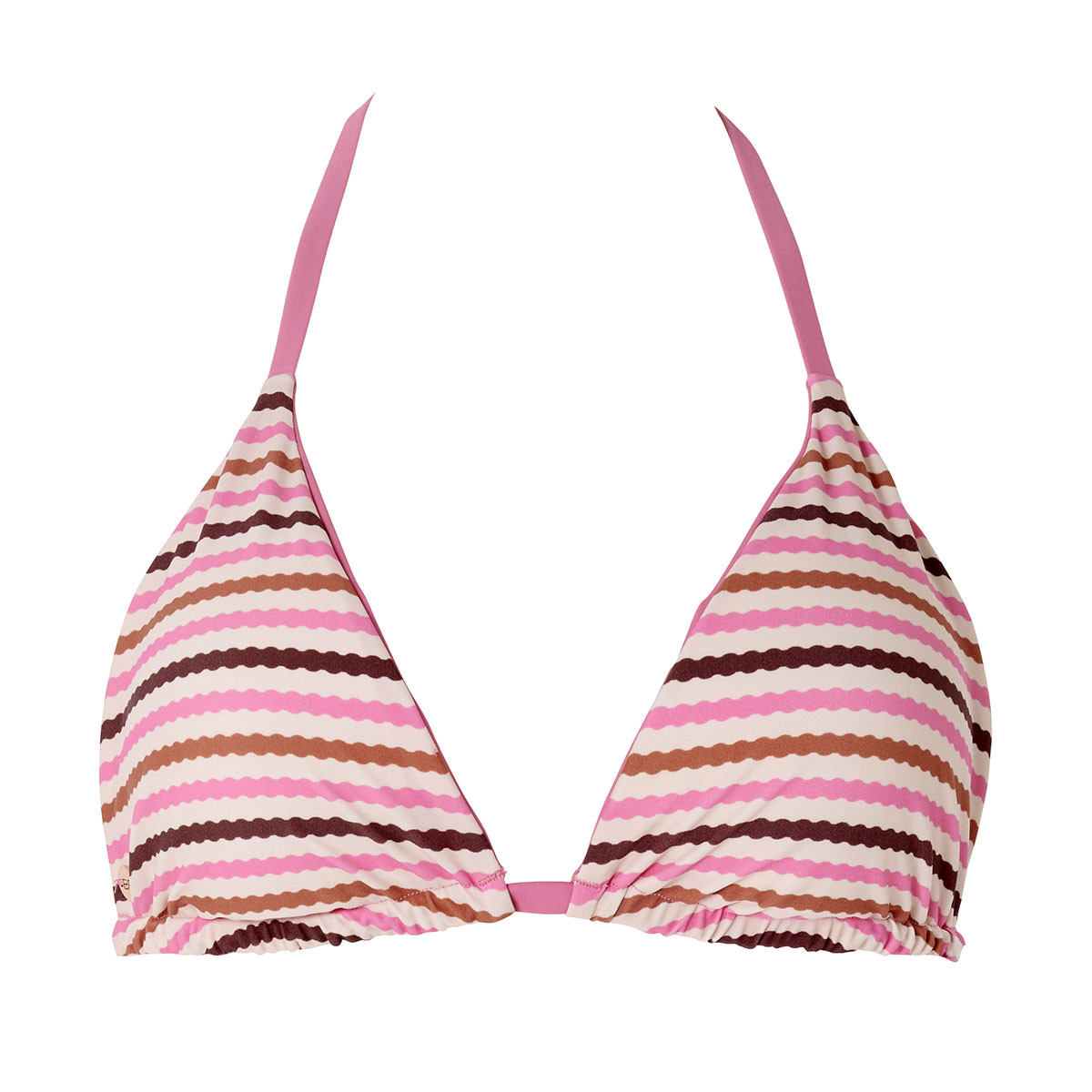 Haut de maillot de bain triangle réversible rose Voyageuse