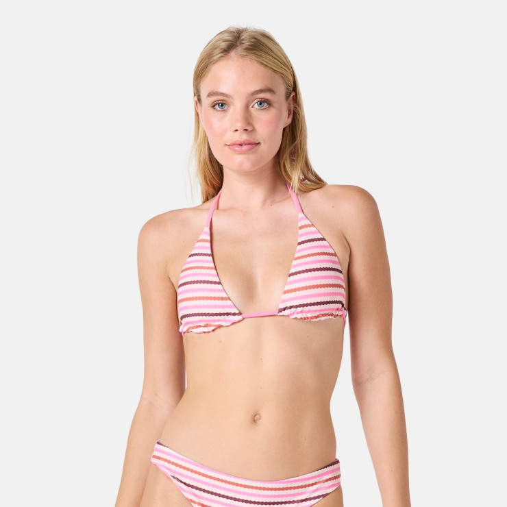 Haut de maillot de bain triangle réversible rose Voyageuse