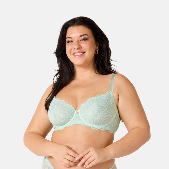 Soutien-gorge corbeille grand maintien vert Batifolage