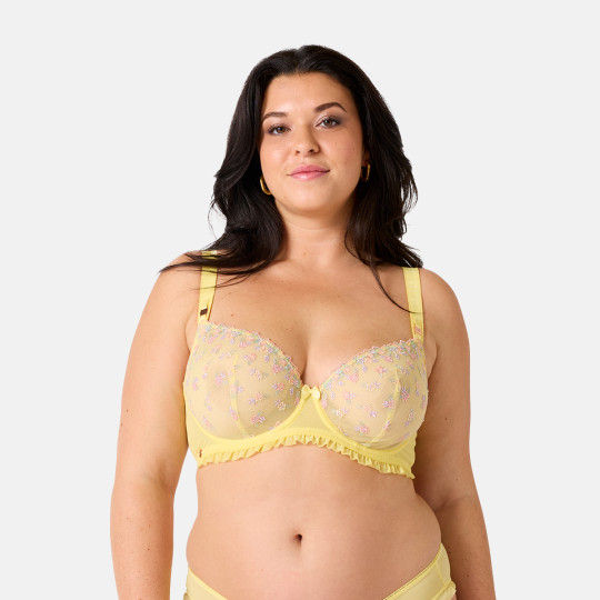 Soutien-gorge corbeille grand maintien jaune Bucolique