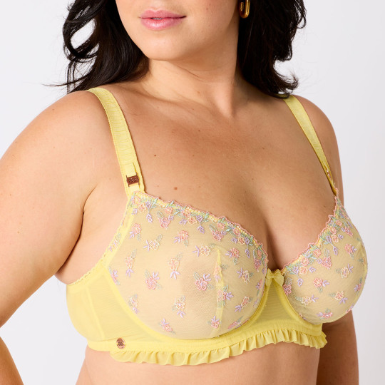 Soutien-gorge corbeille grand maintien jaune Bucolique