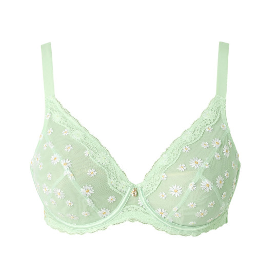 Soutien-gorge corbeille grand maintien vert Délicatesse