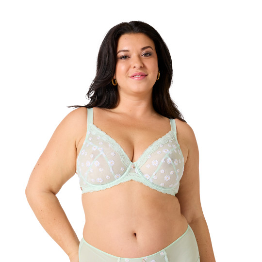 Soutien-gorge corbeille grand maintien vert Délicatesse