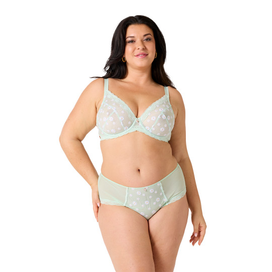 Soutien-gorge corbeille grand maintien vert Délicatesse