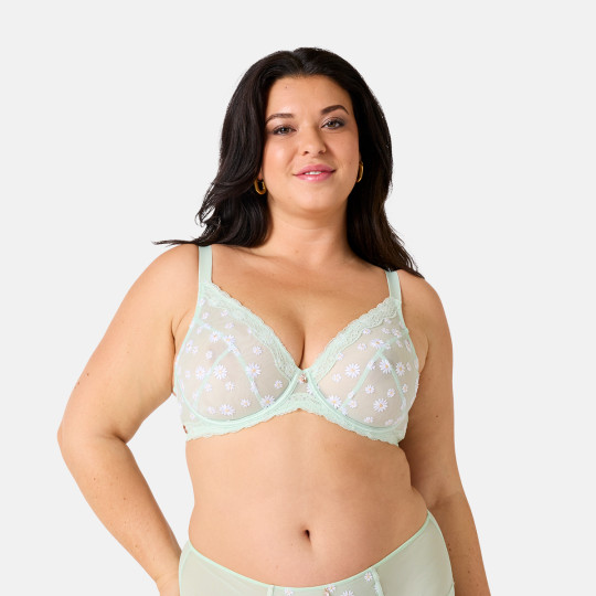 Soutien-gorge corbeille grand maintien vert Délicatesse