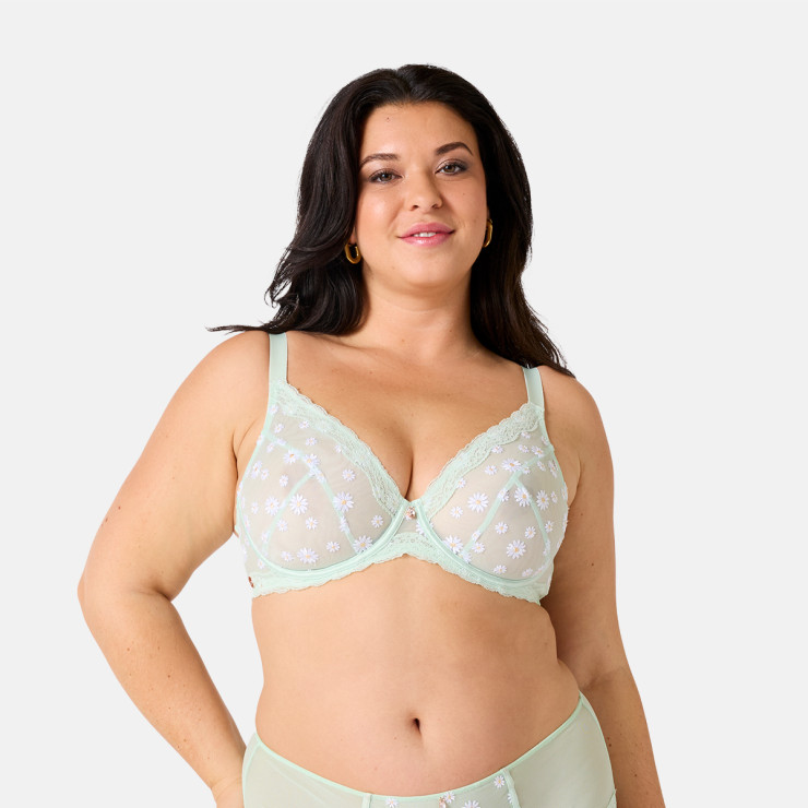 Soutien-gorge corbeille grand maintien vert Délicatesse