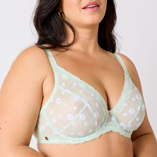 Soutien-gorge corbeille grand maintien vert Délicatesse