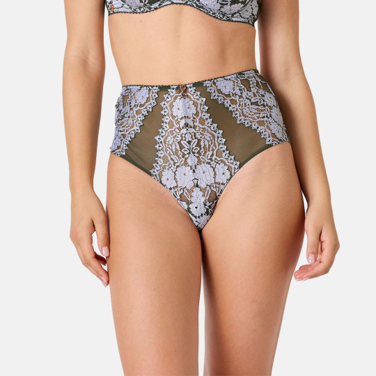 Tanga taille haute kaki Mystique