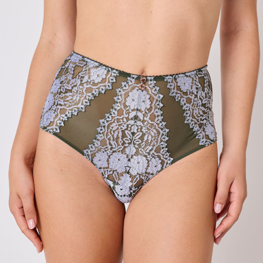 Tanga taille haute kaki Mystique