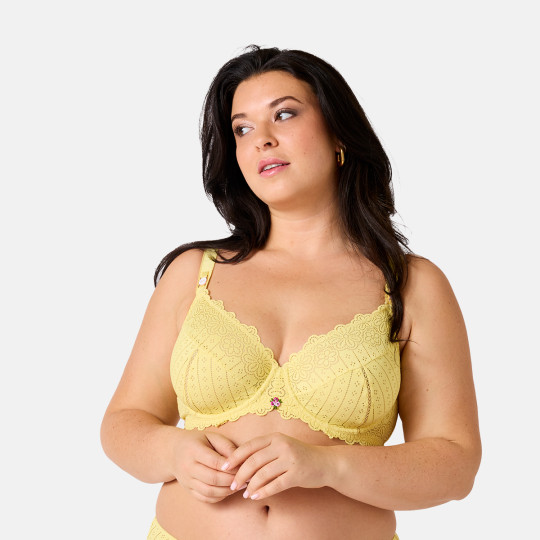 Soutien-gorge corbeille grand maintien jaune Poétesse