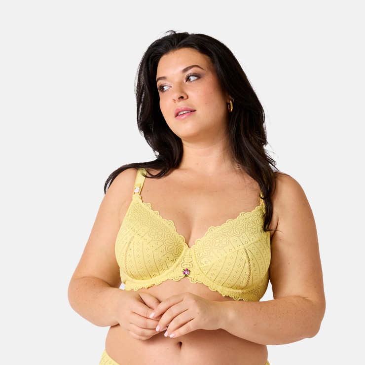 Soutien-gorge corbeille grand maintien jaune Poétesse