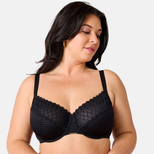 Soutien-gorge corbeille grand maintien noir Célia