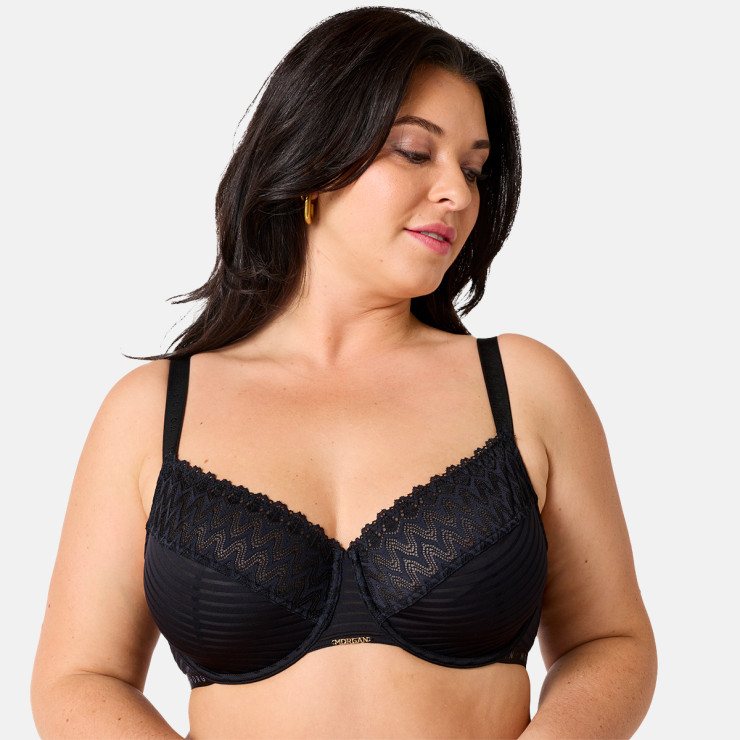 Soutien-gorge corbeille grand maintien noir Célia