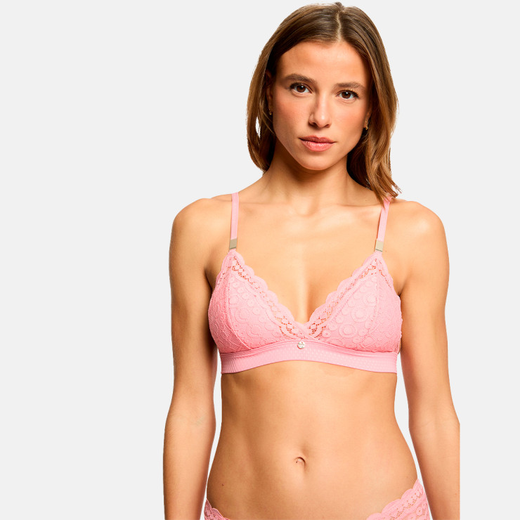Soutien-gorge souple coques amovibles rose Sandra