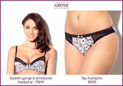 J'adore le soutien-gorge à armatures et le slip Aubépine !