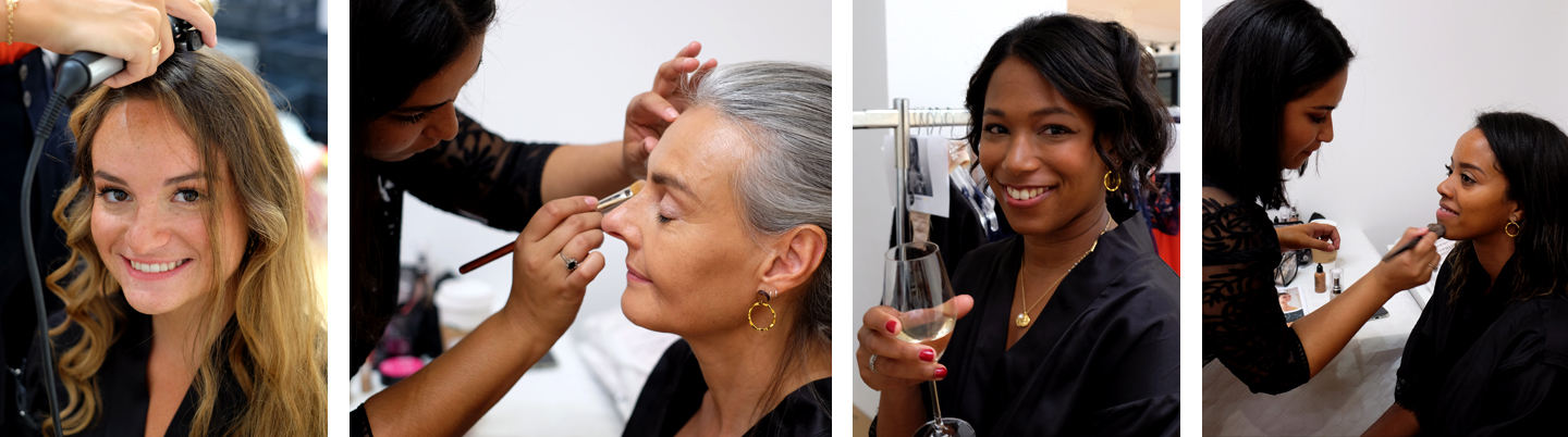 Coiffure et maquillage pour le défilé