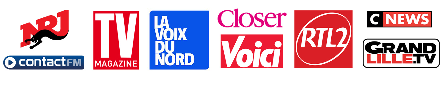 NRJ, Contact FM, TV magazine, La Voix Du Nord, Close, Voici, RTL2, CNews, GrandLille.tv...