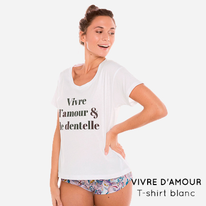 VIVRE D'AMOUR- t-shirt blanc